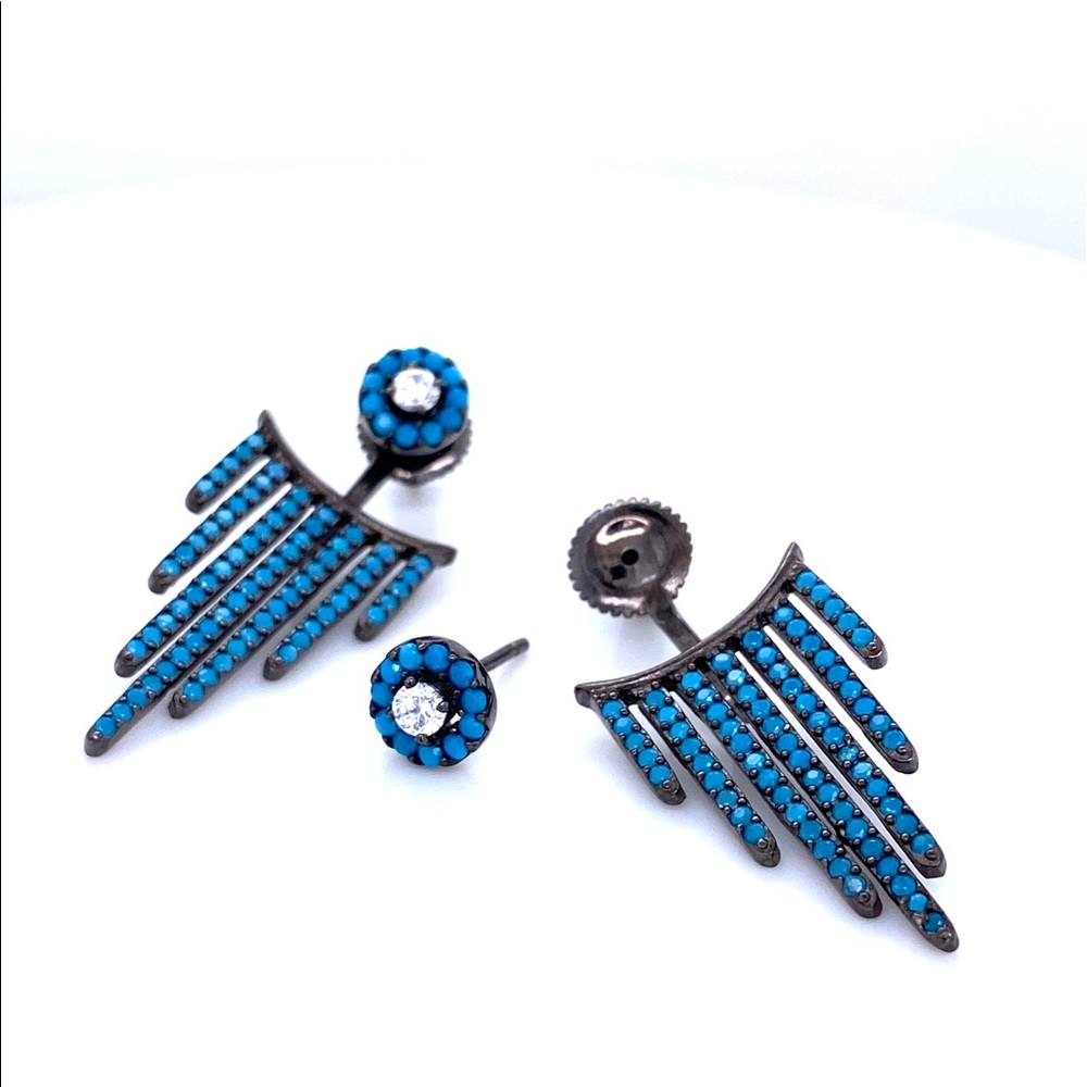 💙🖤 Air Jack Tassel 2 in 1 Earrings